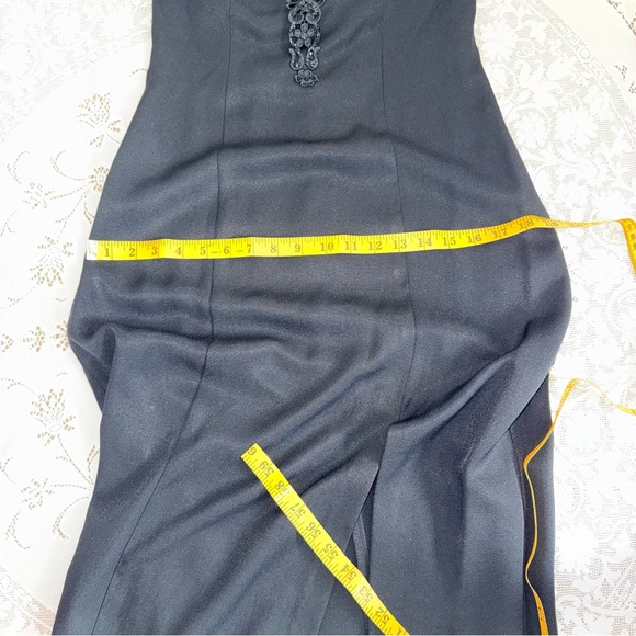 VTG 90’s Zum Zum by Niki Livas Black Lace Halter Formal Goth Glam Dress Small - Picture 16 of 16